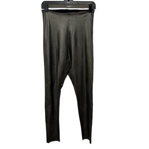 Commando Control Womens Metallic Pewter Vegan Leather Shaping Leggings Large